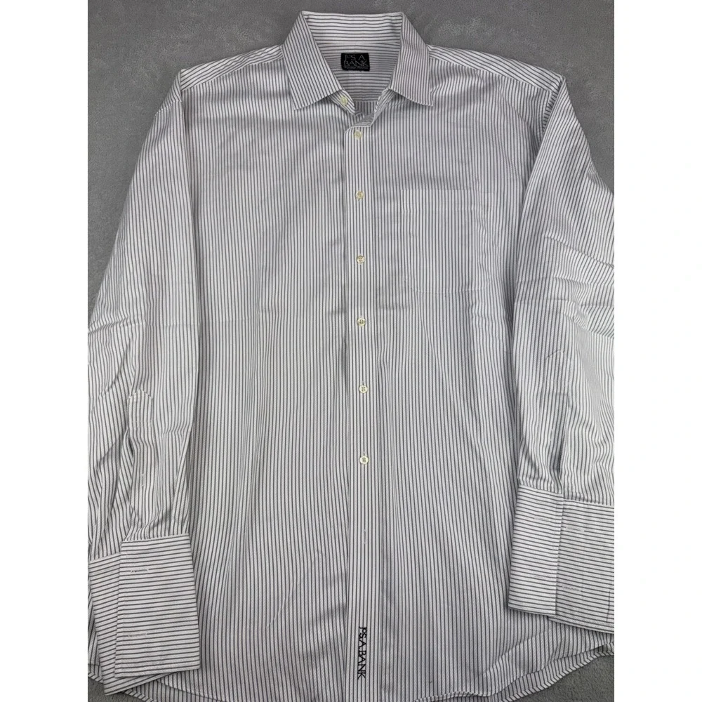 Jos A Bank Signature Collection Mens 16.5X35 Striped Dress Shirt French‎ Cuff